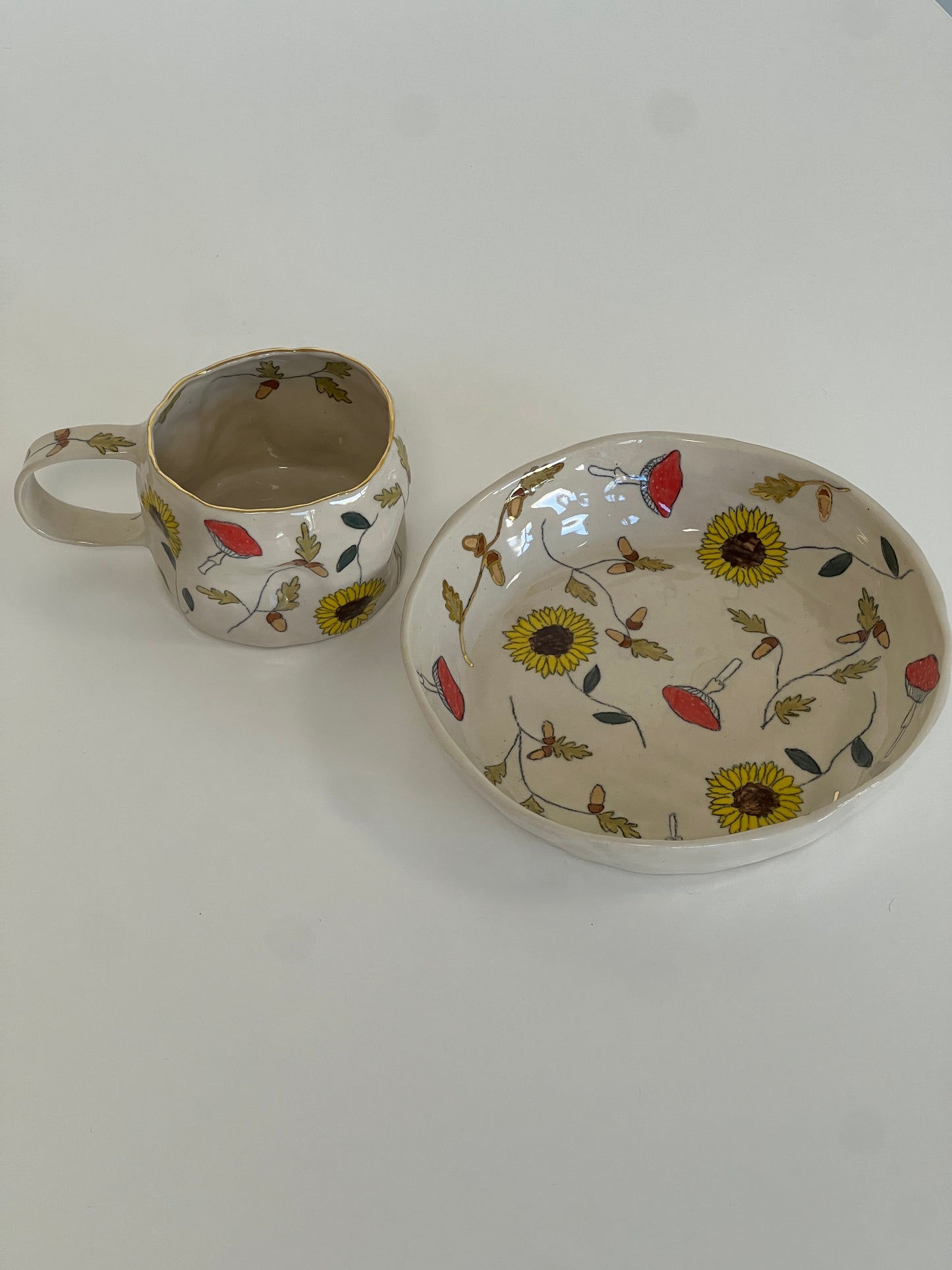 “sunflower and acorn” set