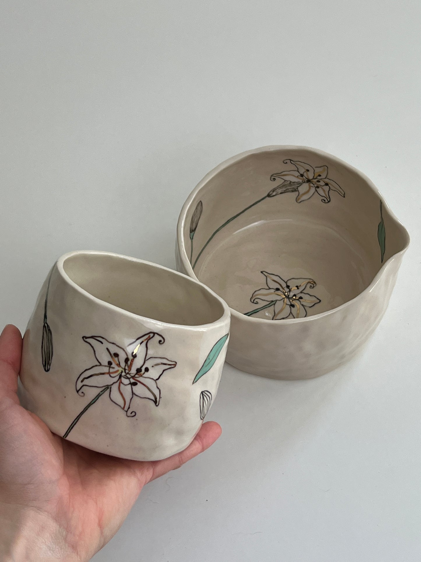 white lily matcha set
