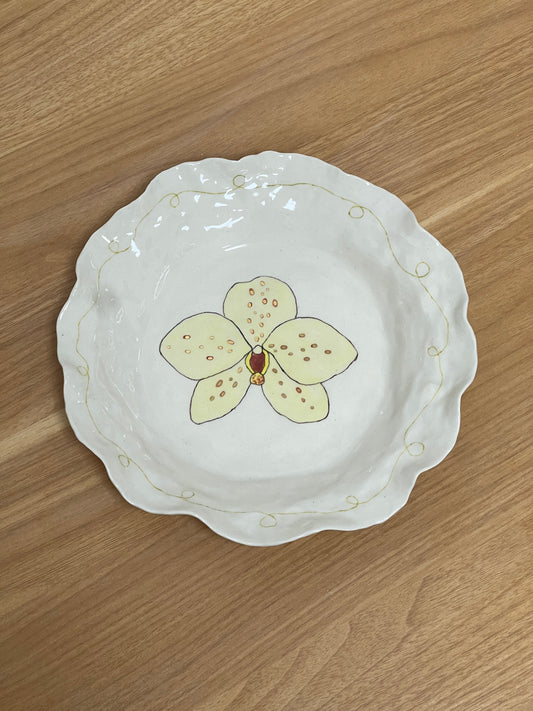 yellow orchid plate