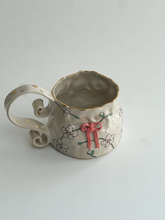 white orchid mug