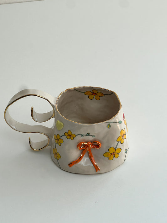 yellow orchid mug