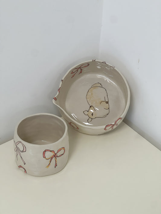 fawns and bows matcha set