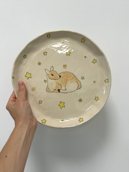 fawn and stars plate