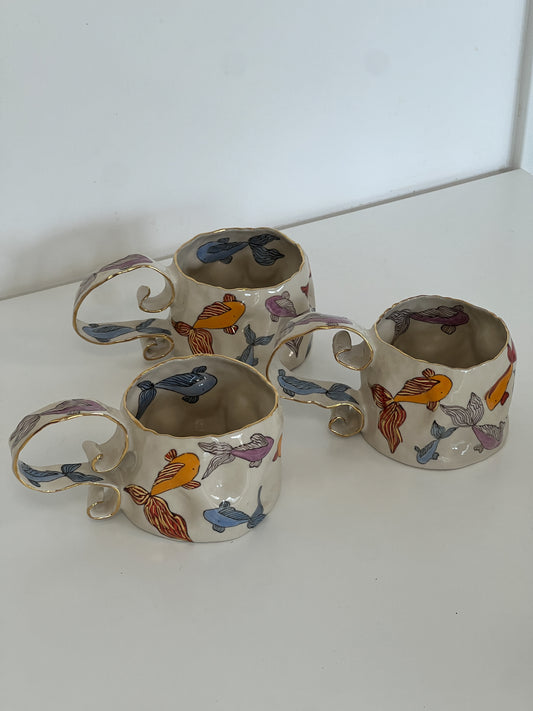 dancing fish mug
