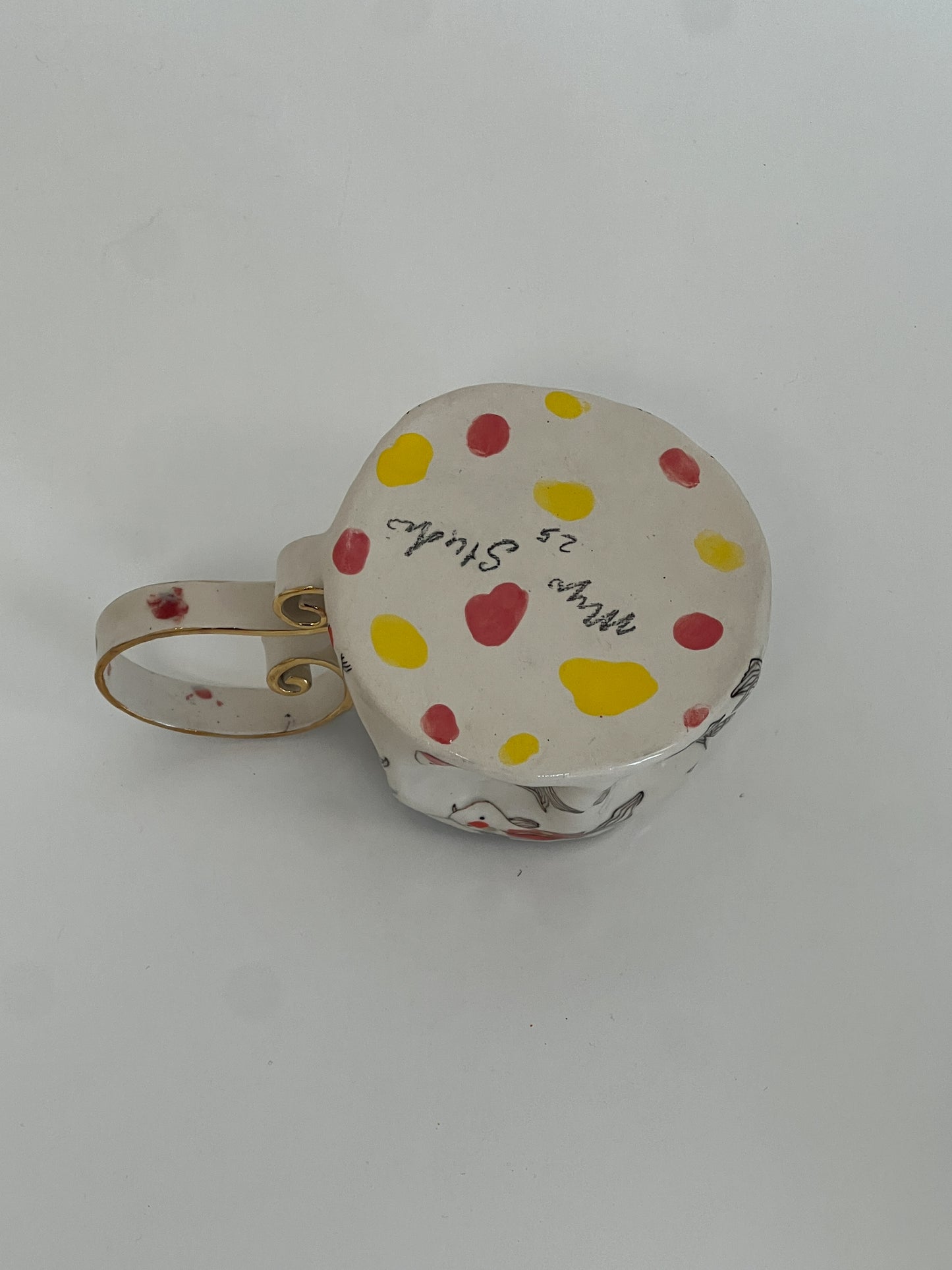 crumpled dancing koi mug